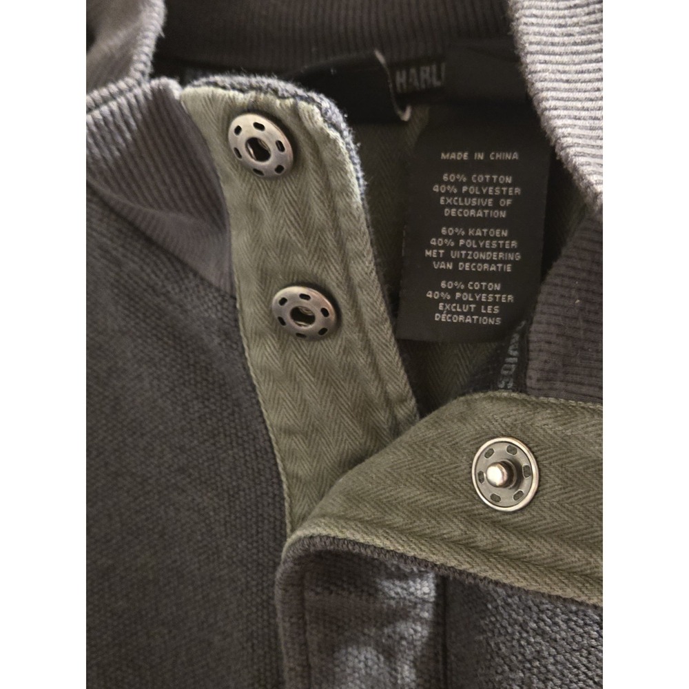 Vtg Harley Davidson Quarter Snap Sweatshirt Men's Size 2XL Riding 1/4 Button - Picture 9 of 9